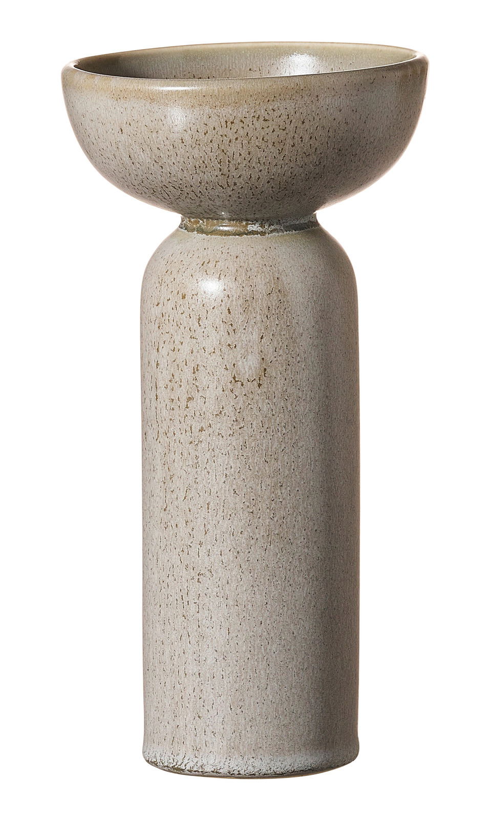 Graue Vase Imperia, 22,5 cm hoch, aus Keramik mit strukturierter Oberfläche, seitliche Ansicht