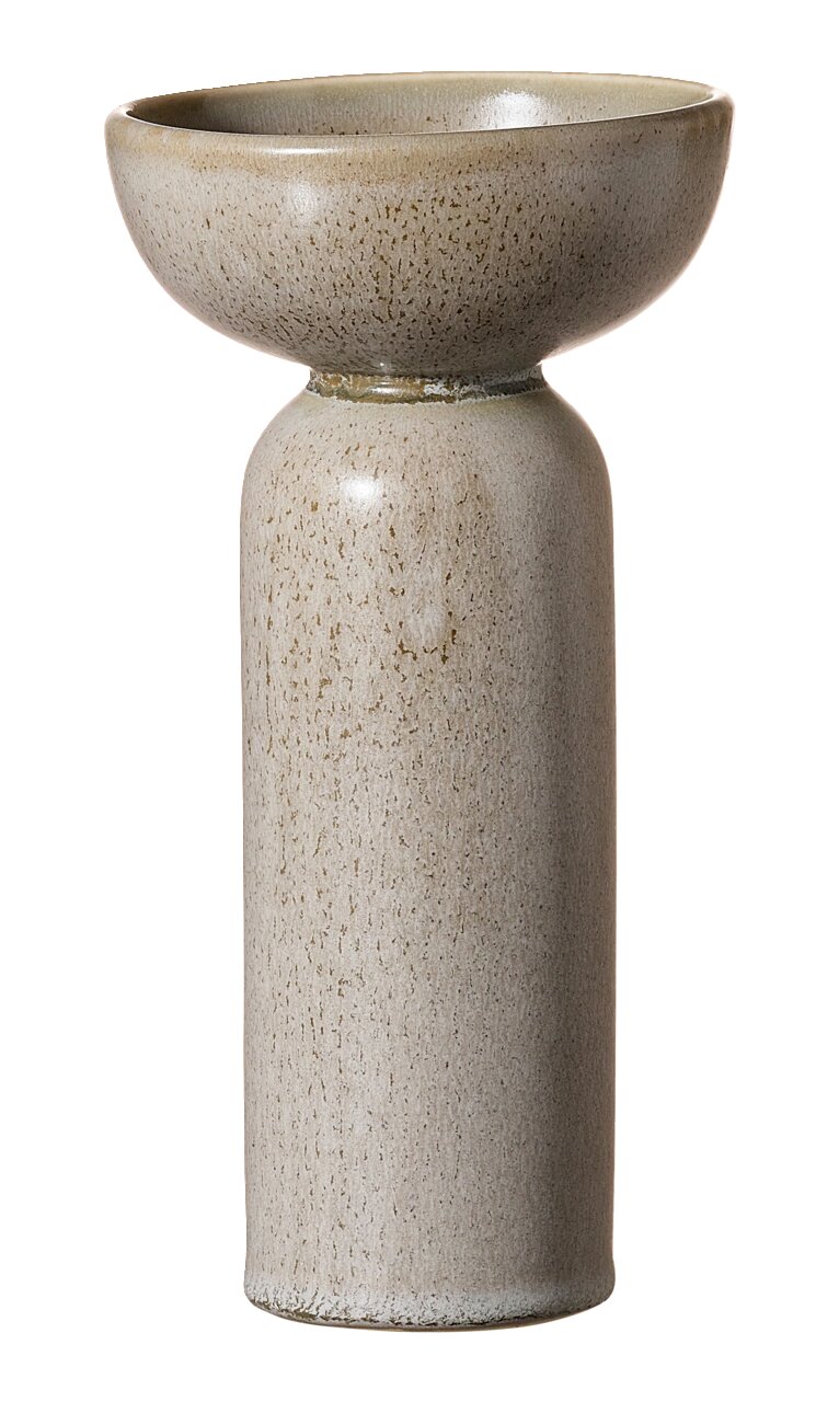 Ritzenhoff & Breker Vase IMPERIA Graue Vase Imperia, 22,5 cm hoch, aus Keramik mit strukturierter Oberfläche, seitliche Ansicht