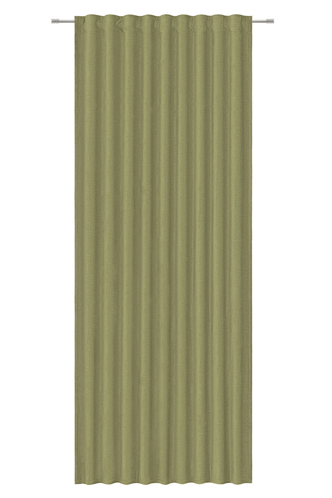 Esposa Fertigvorhang 140x245cm Grüner Fertigvorhang in Frontalansicht mit gleichmäßigen Falten.