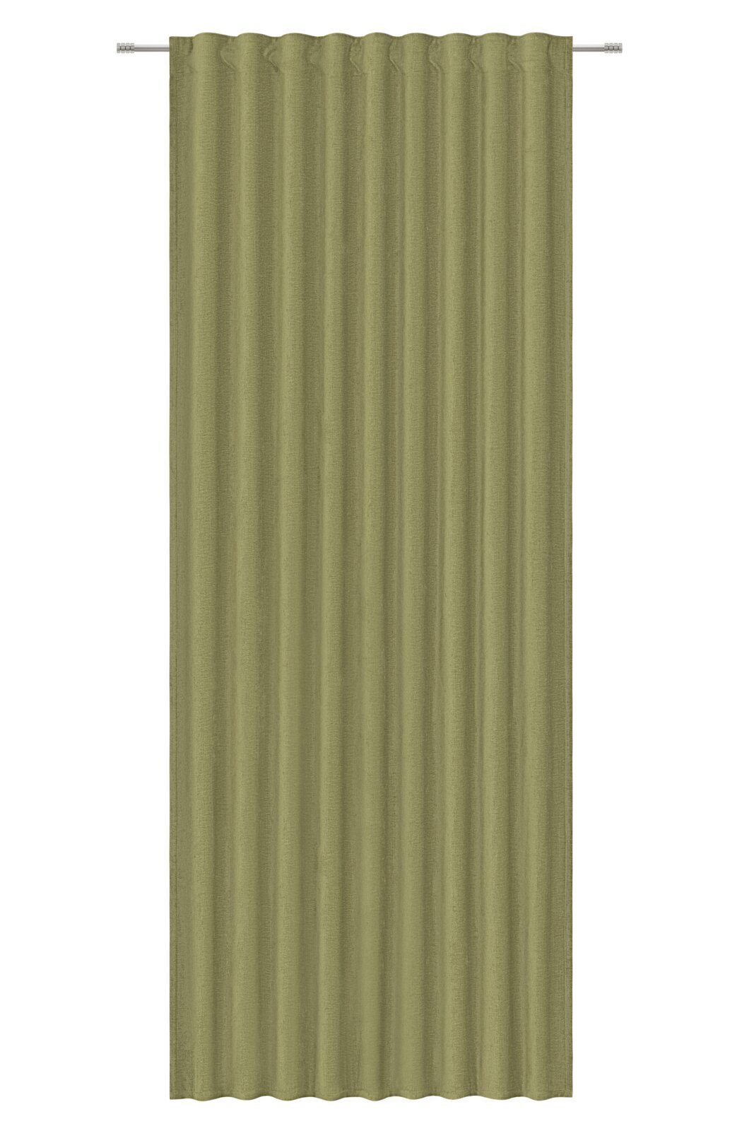 Esposa Fertigvorhang 140x245cm Grüner Fertigvorhang in Frontalansicht mit gleichmäßigen Falten.