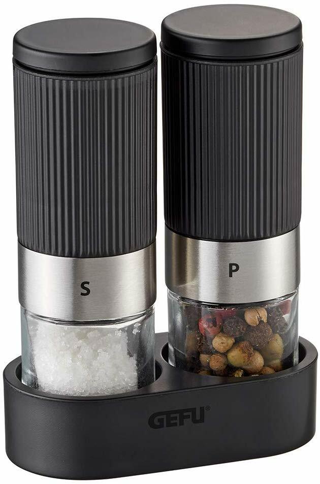 GEFU Salz- und Pfeffermühle TUSOME Salz- und Pfeffermühle TUSOME in einer Halterung, Vorderansicht