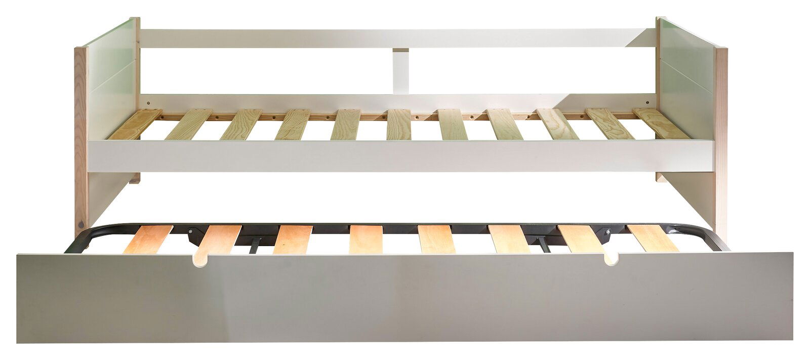 Jugendbett mit ausziehbarem Unterbett, Frontansicht