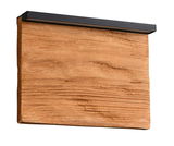 Moderne Wandleuchte mit Holzoptik, seitliche Perspektive