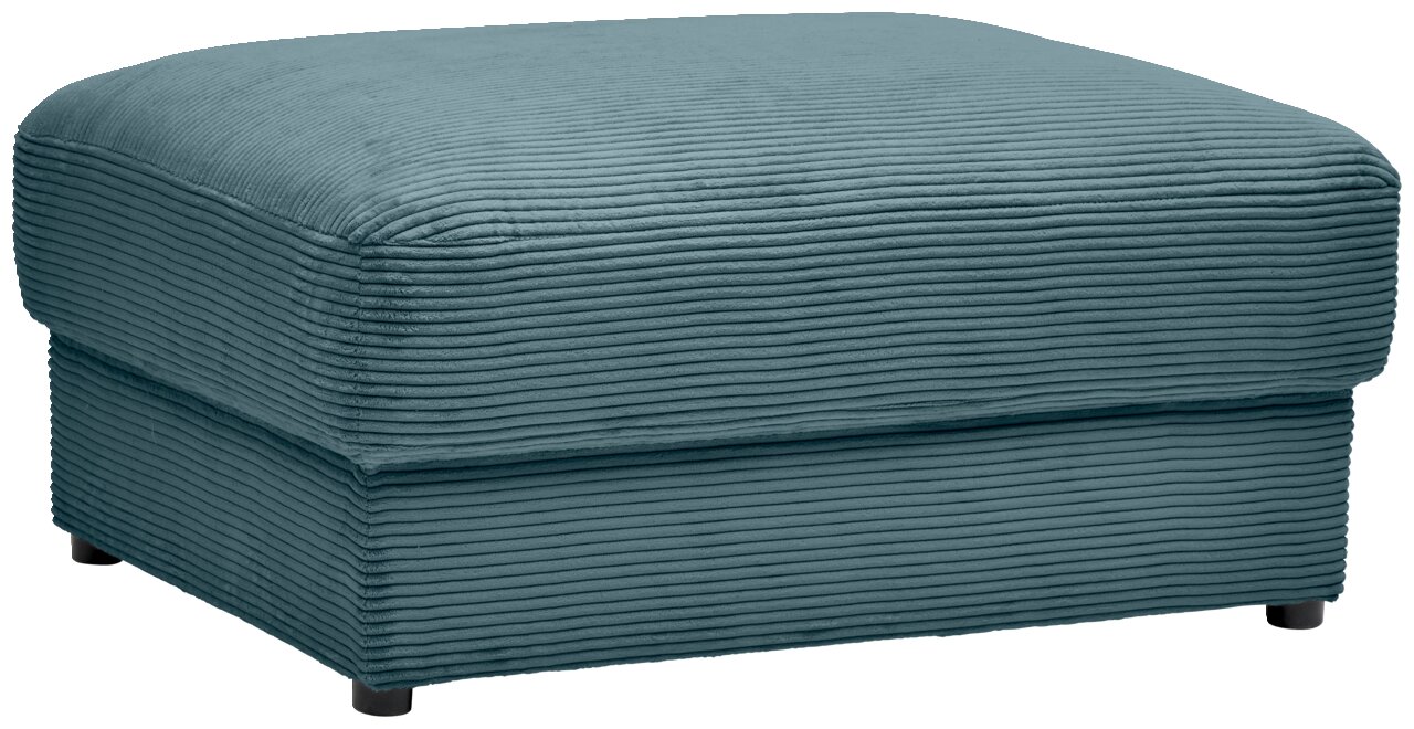 Z2 Hocker NAPOLI Hocker aus grünem Cordstoff, seitliche Perspektive