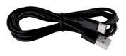 Schwarzes USB-Kabel mit USB-A und USB-C Anschlüssen, seitliche Perspektive