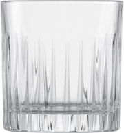 Klares Whiskyglas mit vertikalem Rillenmuster, Frontalansicht
