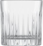Klares Whiskyglas mit vertikalem Rillenmuster, Frontalansicht