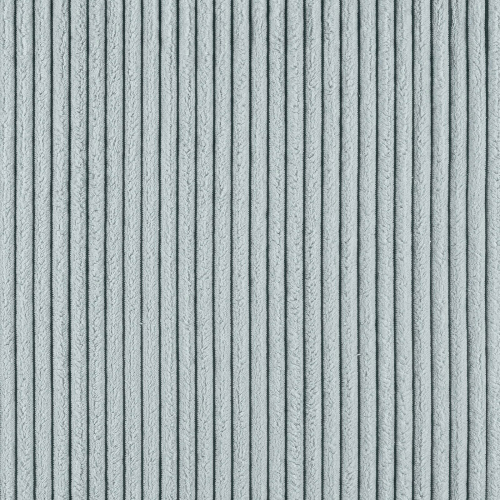 Nahaufnahme eines hellgrauen, gerippten Stoffes, der für ein Funktionssofa verwendet wird.