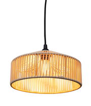 Outdoor-Hängeleuchte CALABARDINA mit geflochtenem Schirm, seitliche Perspektive