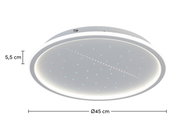 Ronde led-plafondlamp met een diameter van 45 cm en een hoogte van 5,5 cm, zijaanzicht