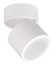 Weißer LED-Einbau- und Aufbauspot TAURUS aus seitlicher Perspektive