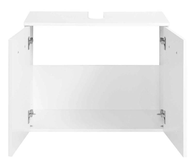 XORA Waschbeckenunterschrank BOLOGNA Weißer Waschbeckenunterschrank mit geöffneten Türen, Frontalansicht