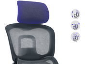 Ergonomischer Drehstuhl mit verstellbarer Kopfstütze, Vorderansicht