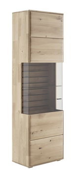 Holzvitrine mit Glaseinsatz, Frontansicht, Linea Natura Vitrine GEORGIA
