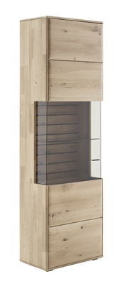 Holzvitrine mit Glaseinsatz, Frontansicht, Linea Natura Vitrine GEORGIA