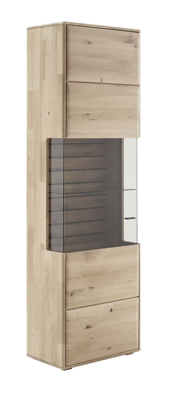 Holzvitrine mit Glaseinsatz, Frontansicht, Linea Natura Vitrine GEORGIA