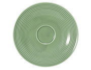 Grüne Kombi-Untertasse mit Rillenmuster, Draufsicht