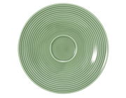 Grüne Kombi-Untertasse mit Rillenmuster, Draufsicht