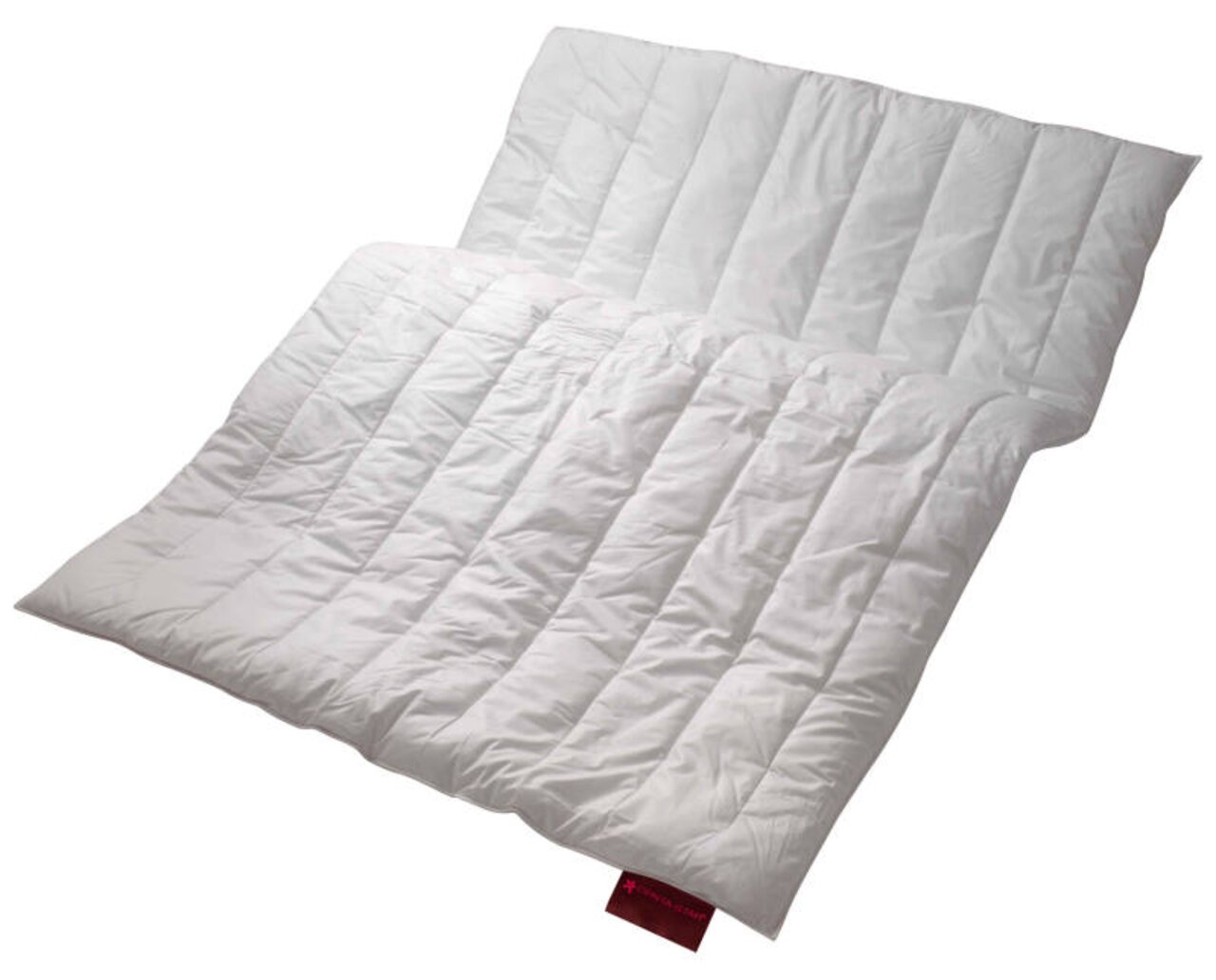 Weiße, gesteppte Bettdecke in schräger Perspektive, Vital Plus Duo-Bett 155x220