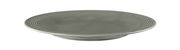 Frühstücksteller 23cm in Perlgrau, seitliche Perspektive, mit feinen Rillen.