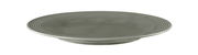 Frühstücksteller 23cm in Perlgrau, seitliche Perspektive, mit feinen Rillen.