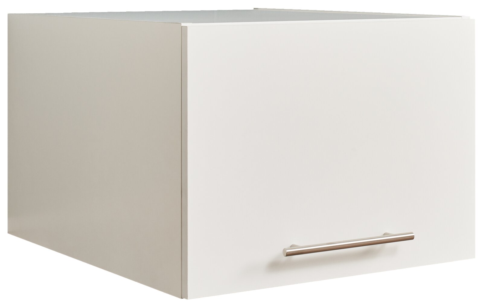 XORA Aufsatzschrank schmal PRIMUS Weißer, schmaler Aufsatzschrank mit Metallgriff, seitliche Perspektive