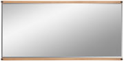 Großer rechteckiger Spiegel mit Holzrahmen, Frontalansicht