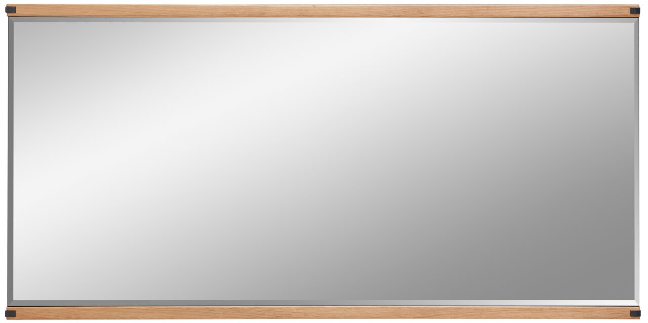 Linea Natura XL-Spiegel GENUA II Großer rechteckiger Spiegel mit Holzrahmen, Frontalansicht