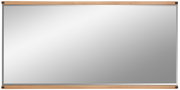 Großer rechteckiger Spiegel mit Holzrahmen, Frontalansicht