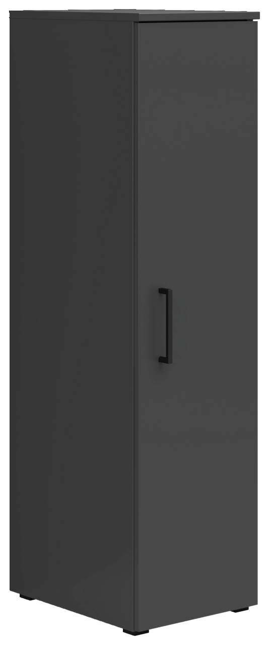 Carryhome Mehrzweckschrank MULTISTAURAUM Schwarzer Mehrzweckschrank mit einer Tür und Griff, seitliche Perspektive