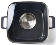 Quadratischer Alugussbräter 24cm mit zwei Griffen, Draufsicht