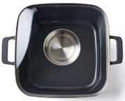 Vierkante braadpan van gegoten aluminium, 24 cm, met twee handgrepen, bovenaanzicht