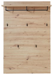 Garderoben-Set aus Holz mit mehreren Haken und einer Ablage, frontale Ansicht