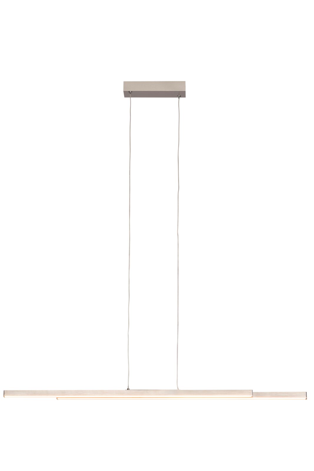 Moderne LED-Hängeleuchte in minimalistischem Design, seitliche Perspektive