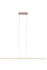 Moderne LED-Hängeleuchte in minimalistischem Design, seitliche Perspektive