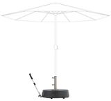 Rollsockel Easy Move Switch mit Schirmhalterung, seitliche Perspektive