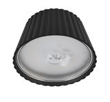 Schwarze, zylindrische Akku-Stehleuchte SUAREZ, Ansicht von oben