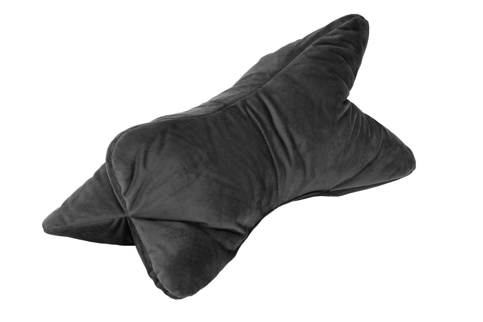 Intro Leseknochen BOOK Grauer Leseknochen aus weichem Stoff in seitlicher Perspektive