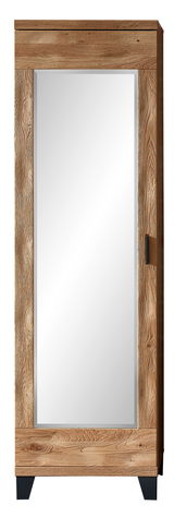 Garderobenschrank mit Holzoptik und großer Spiegeltür, Frontalansicht