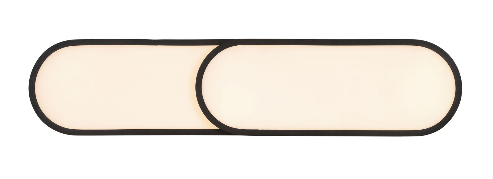 Rechteckiges LED-Panel mit abgerundeten Ecken, von oben betrachtet.