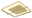 Moderne Deckenleuchte REBALL in Gold mit quadratischem Design, seitliche Perspektive