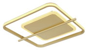 Moderne Deckenleuchte REBALL in Gold mit quadratischem Design, seitliche Perspektive
