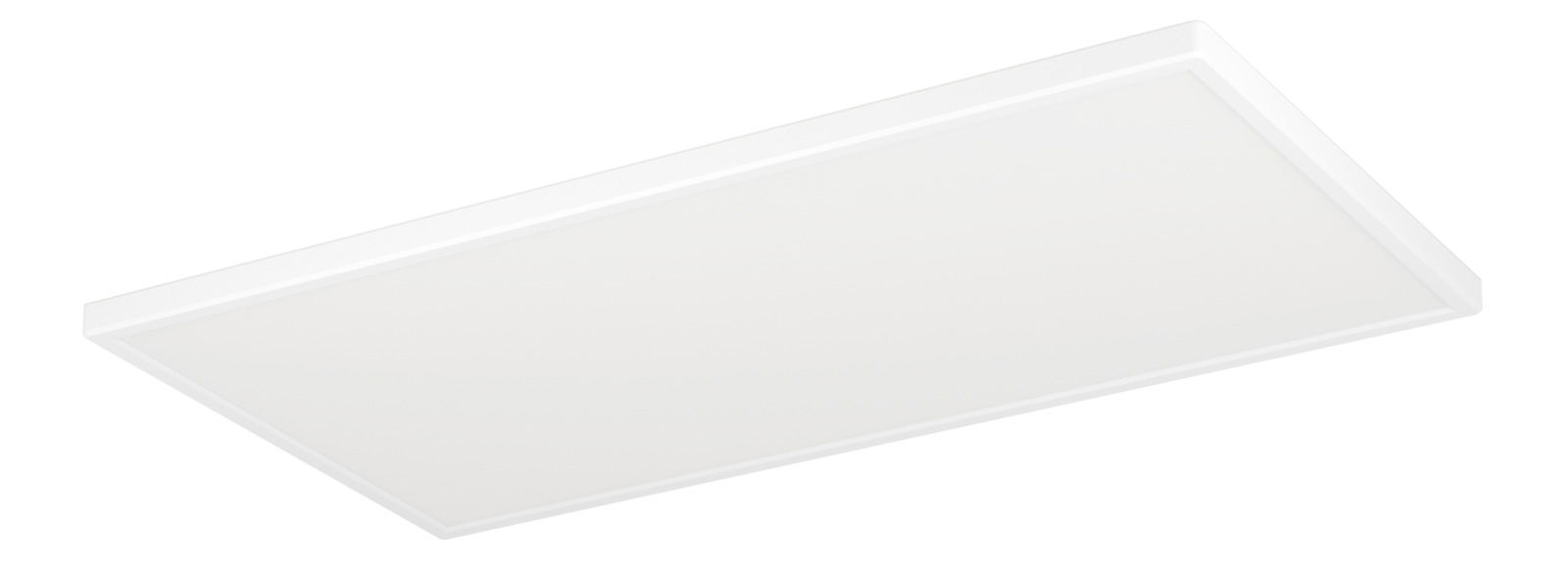 Rechteckige LED-Deckenleuchte ROVITO-Z in Weiß, seitliche Perspektive