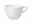 Weiße Tasse mit dezentem Muster, seitliche Perspektive