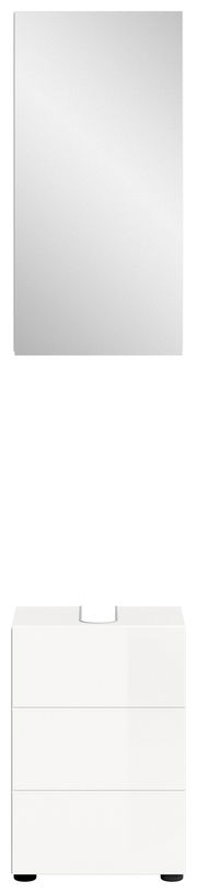 Badezimmerschrank-Kombination mit Spiegel und Unterschrank, Frontalansicht