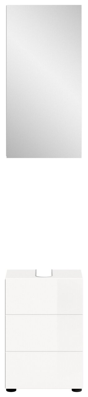 Badezimmerschrank-Kombination mit Spiegel und Unterschrank, Frontalansicht