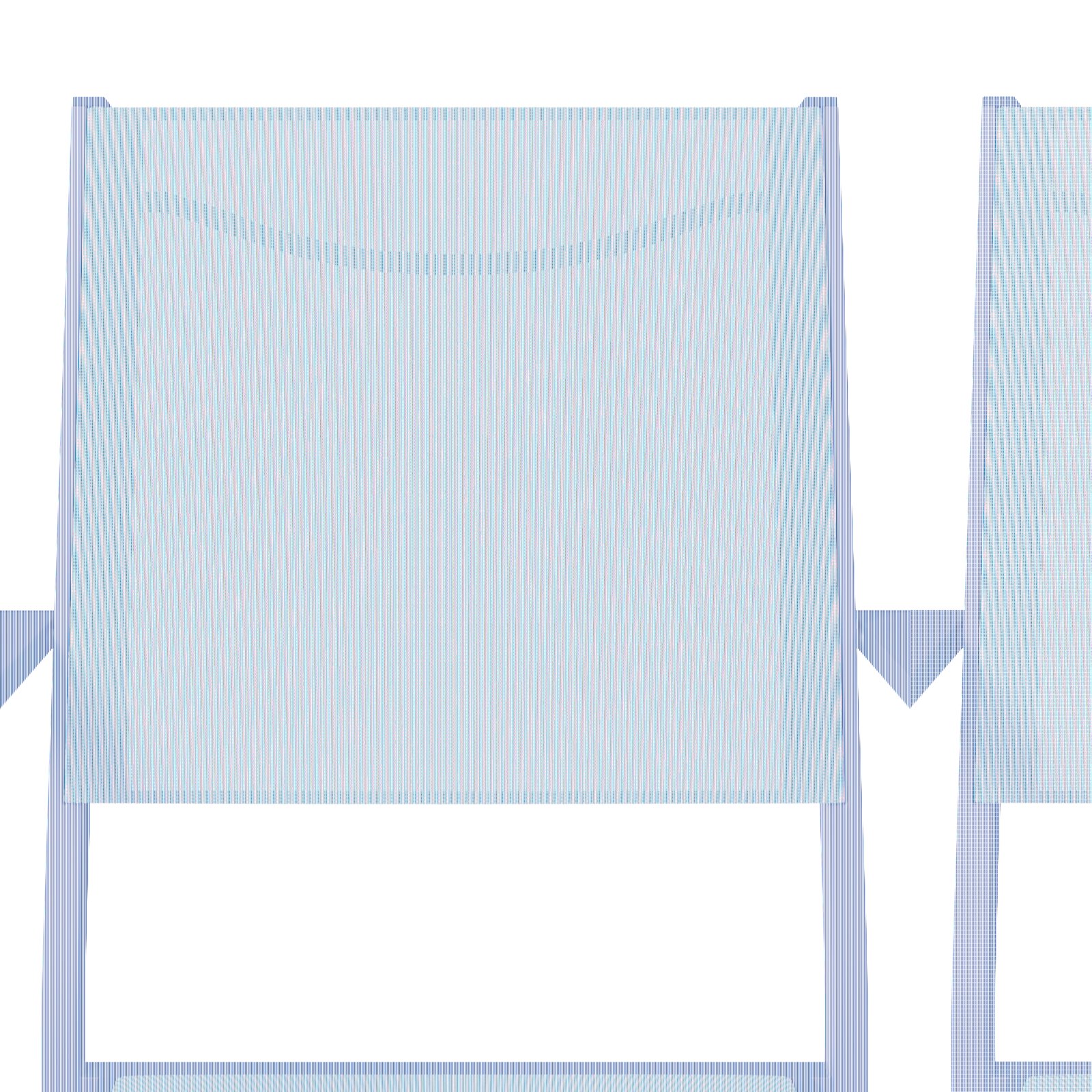 Vorderansicht eines Stapelsessels mit gelber Bespannung und schwarzem Rahmen