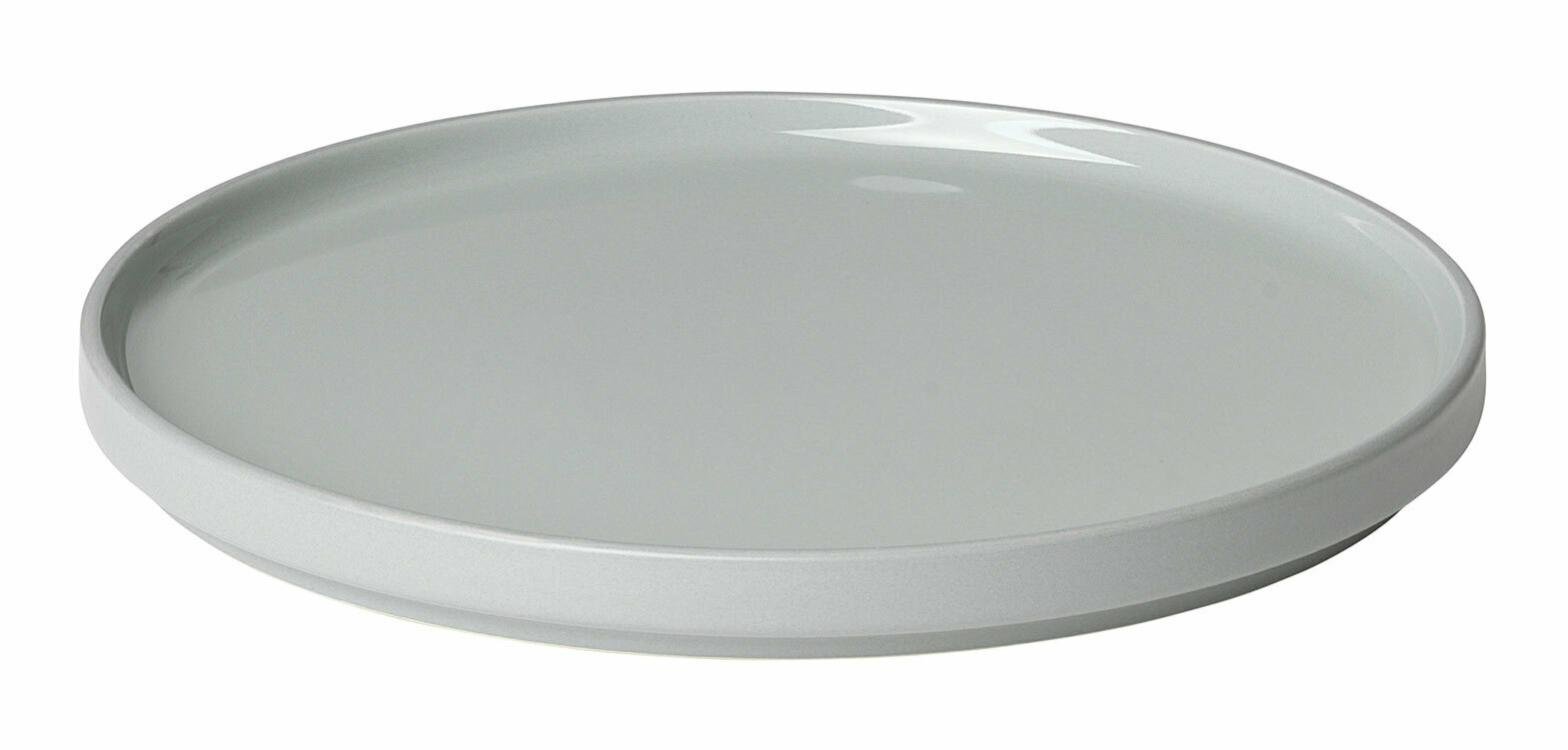 Dessertteller PILAR Mirage G in seitlicher Perspektive, schlichtes Design in Grau.