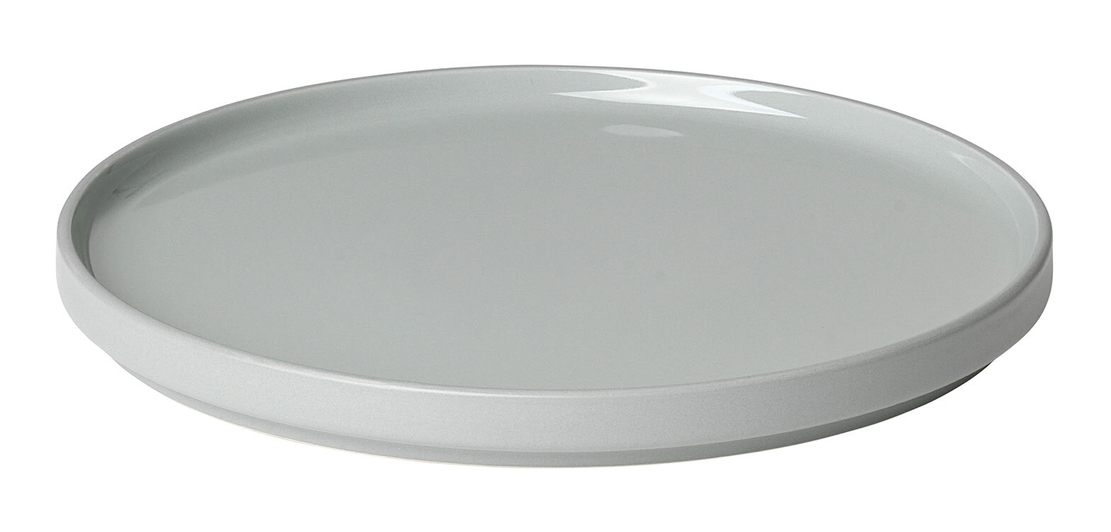 Dessertteller PILAR Mirage G in seitlicher Perspektive, schlichtes Design in Grau.