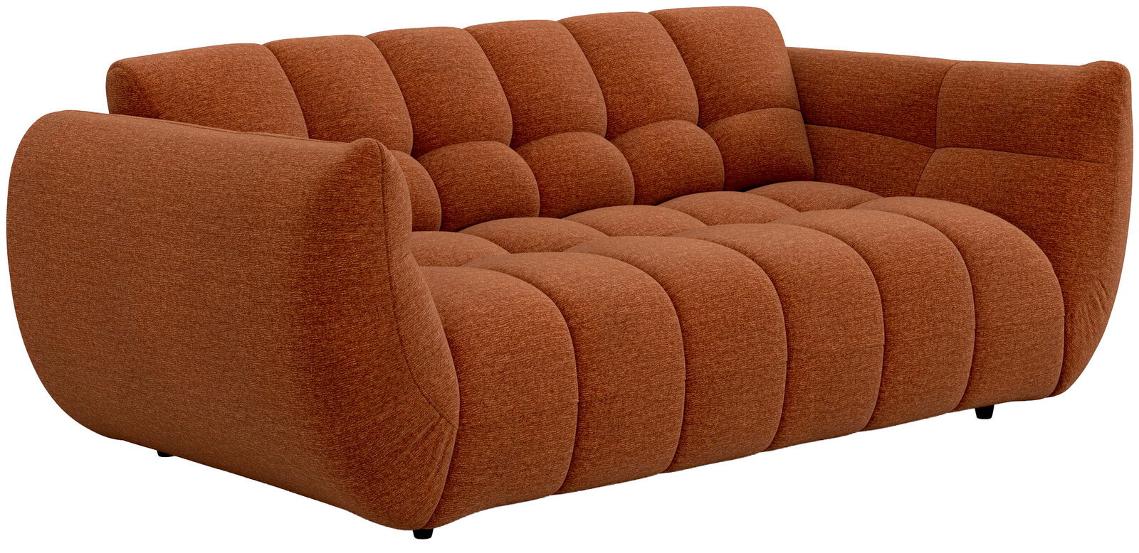 Großes, modernes Big-Sofa in warmem Braunton, seitliche Perspektive